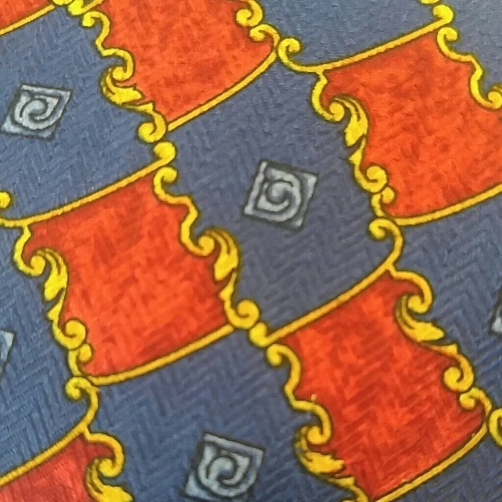 Giampiero Valenti Red Blue  Silk Tie Italy 58
